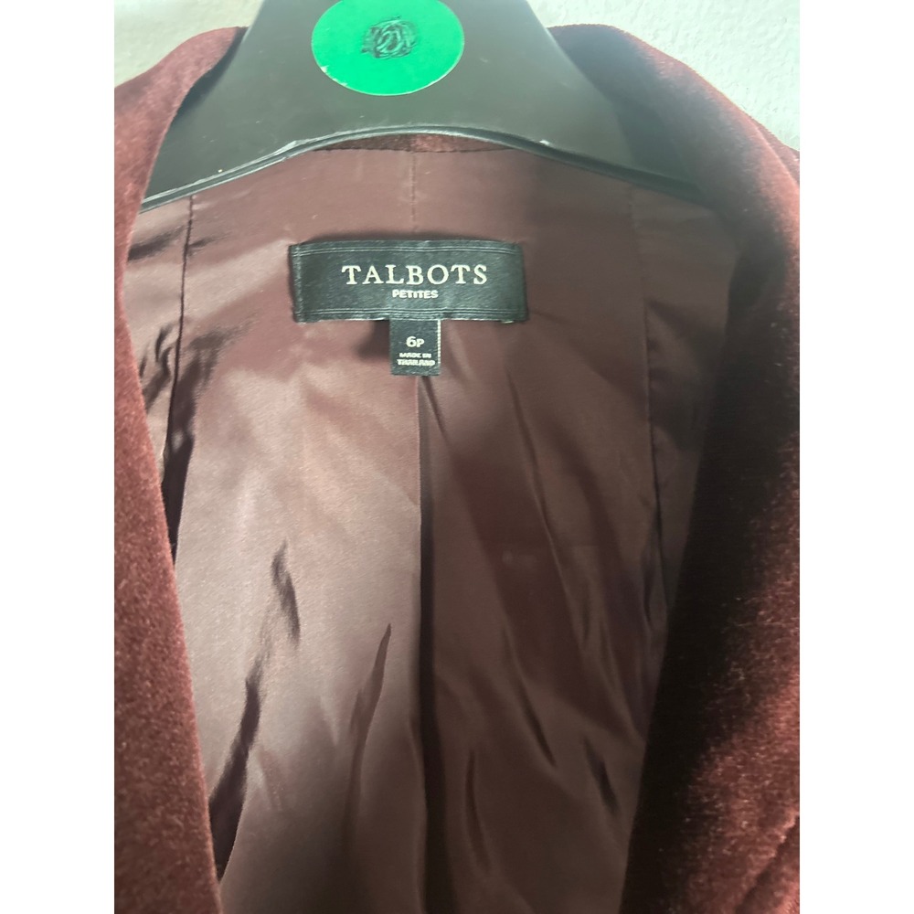 Talbots Petite Burgundy Velvet Blazer Jacket Women's 6P - Picture 6 of 7